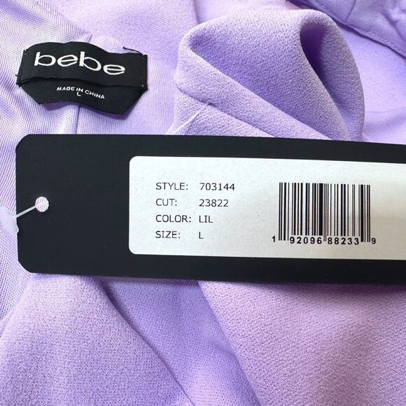 Bebe V-Neck Skater Dress - Size Large - Lilac - Picture 6 of 6